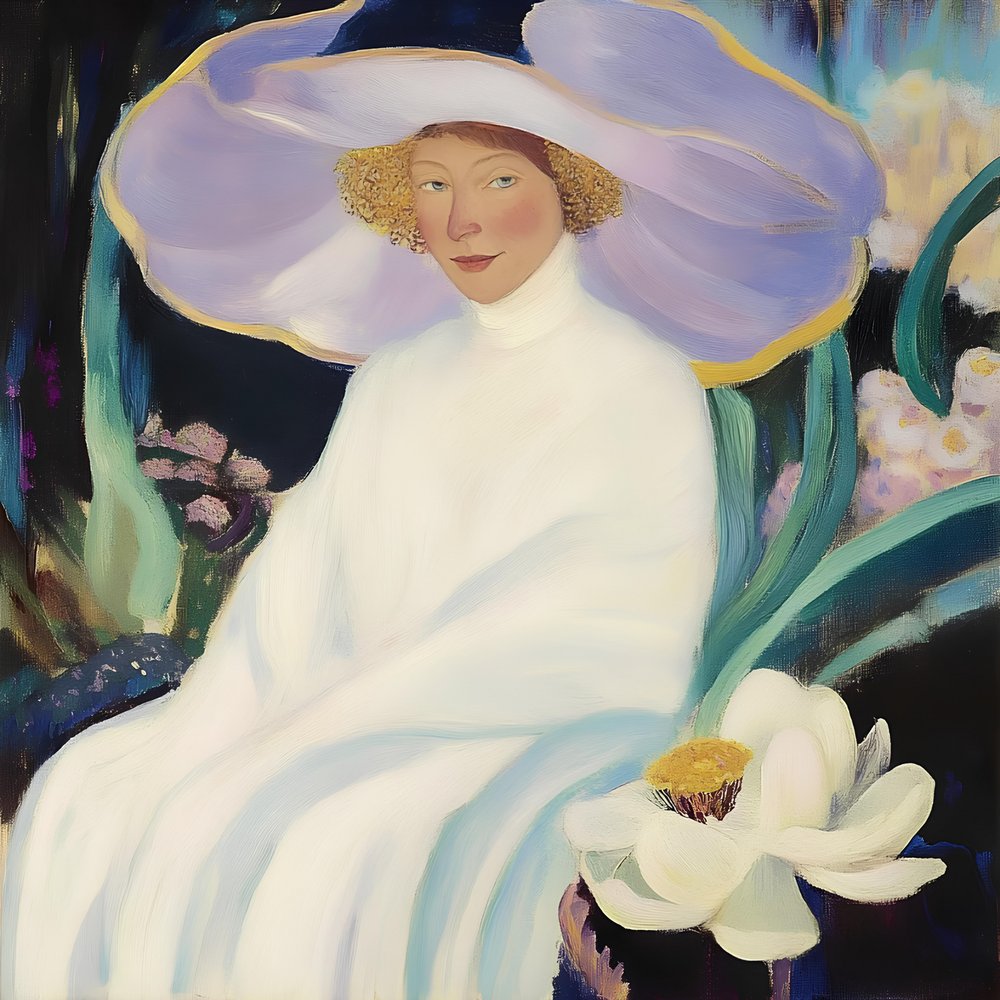 Elegant lilla hat til kvinder af Avanesova Elena