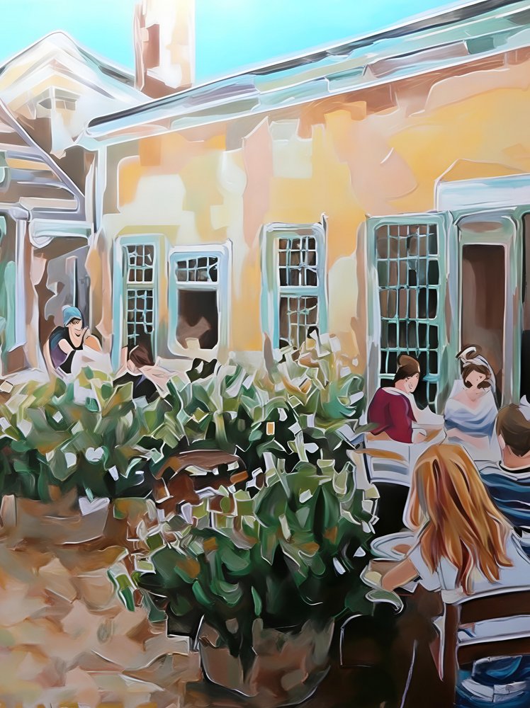 Sommercaféens terrasse af Avanesova Elena