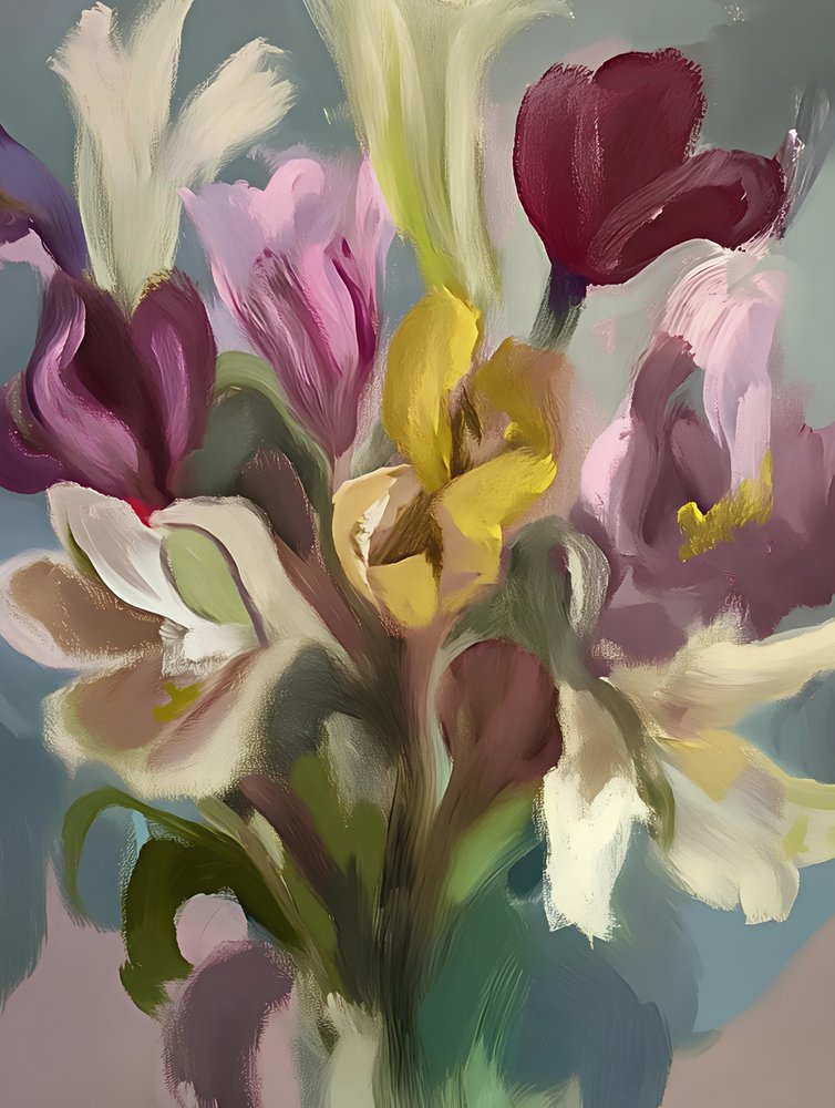 Farverig blomsterbuket af Avanesova Elena