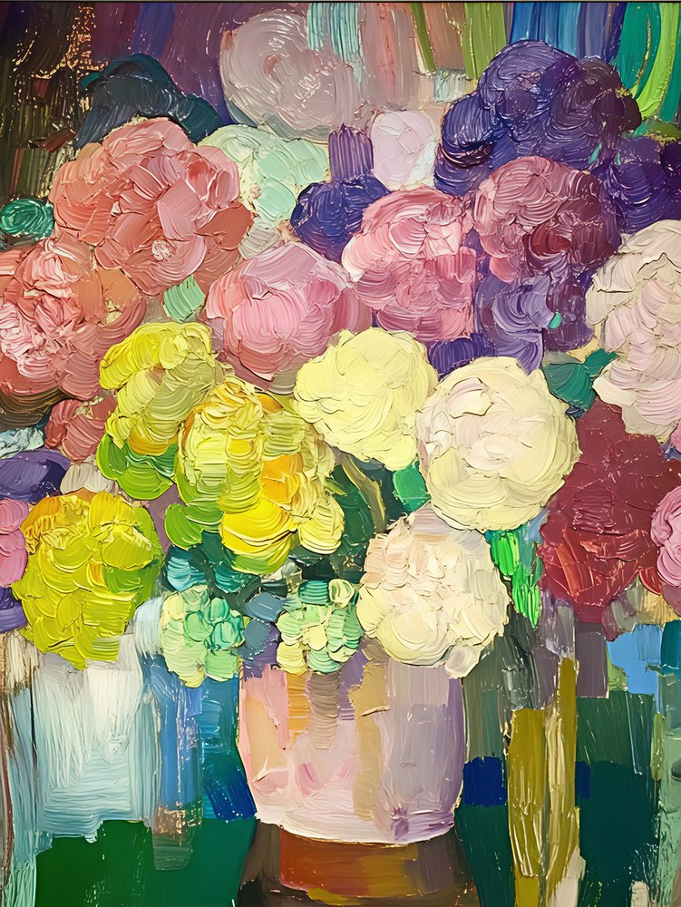 Farverig blomsterbuket af Avanesova Elena