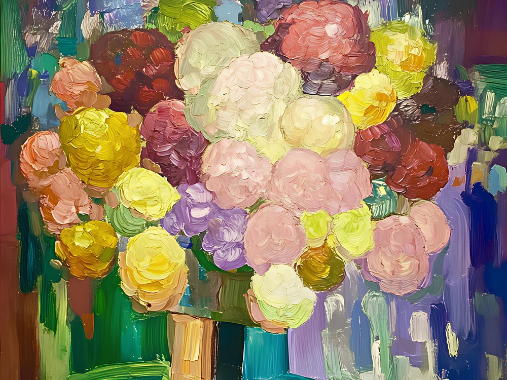 Farverig blomsterbuket af Avanesova Elena