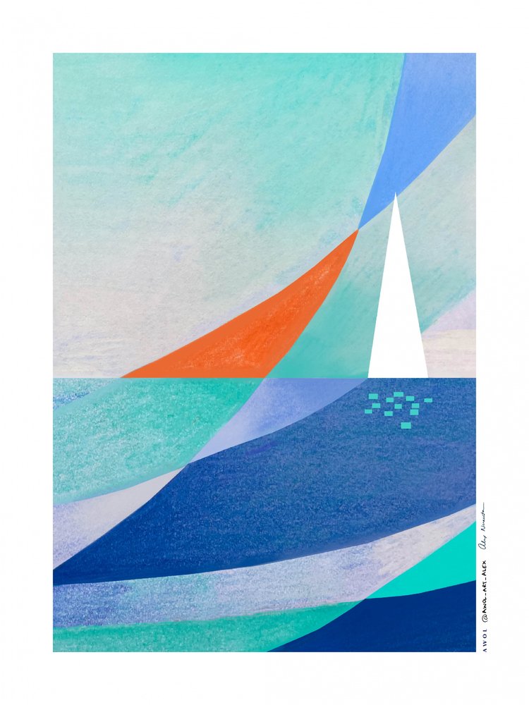 Geometrisk havsejlbåd af Awol Art Alex