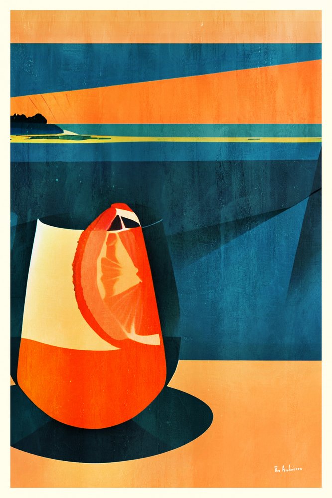 Drink ved solnedgang ved kysten af Bo Anderson