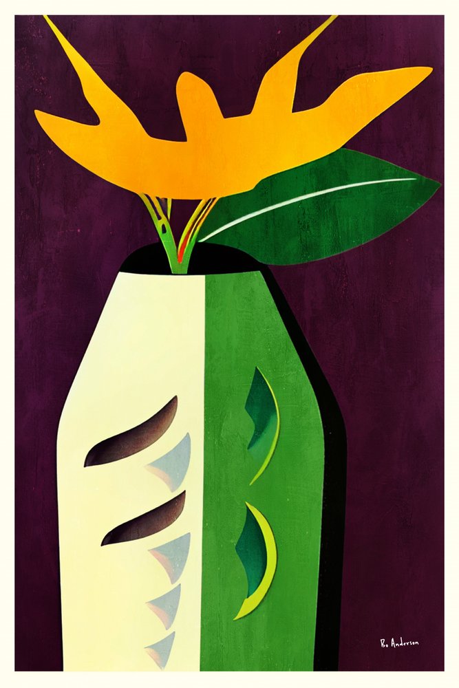 Moderne blomsterstilleben af Bo Anderson