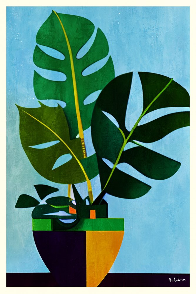 Moderne Monstera i krukke af Bo Anderson