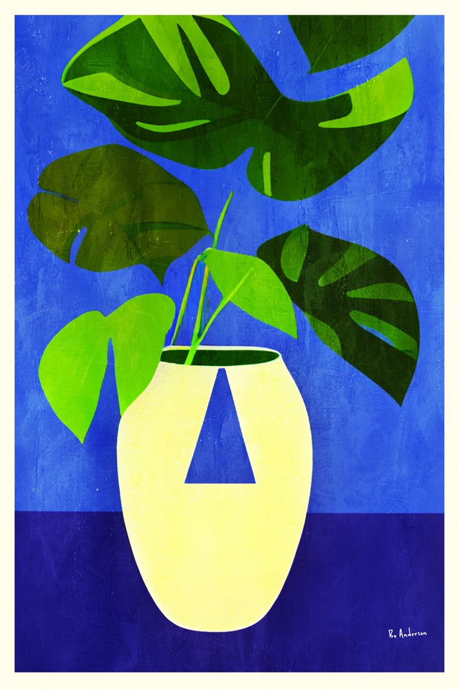 Monstera Blue Botanical af Bo Anderson