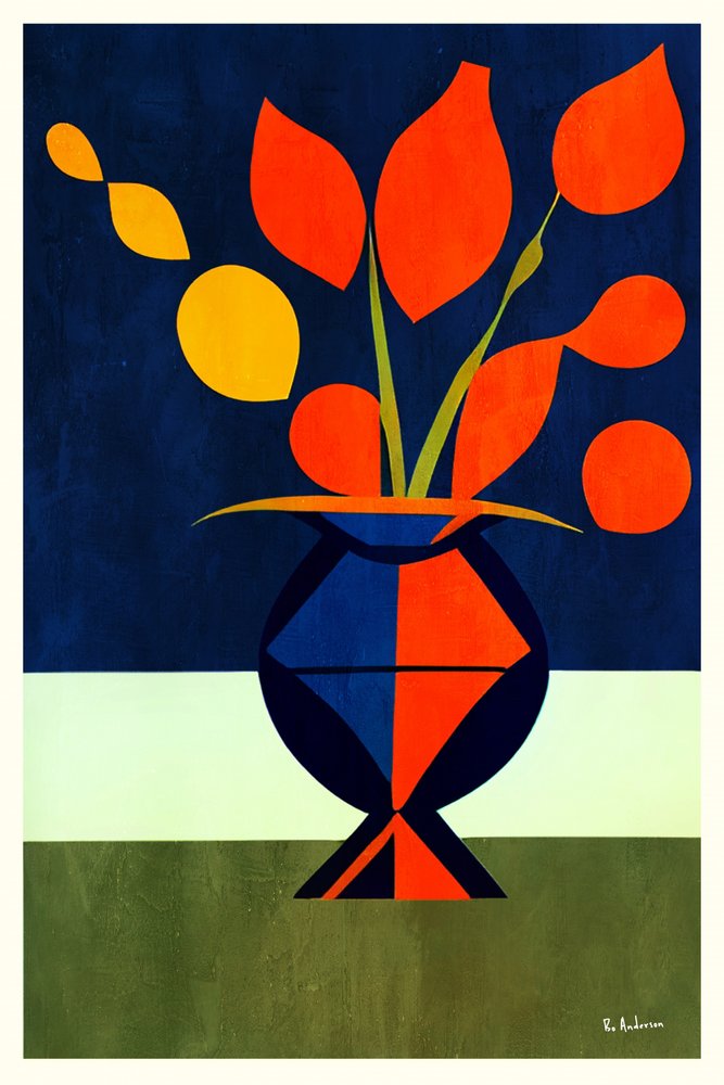 Farvestrålende geometriske blomster af Bo Anderson