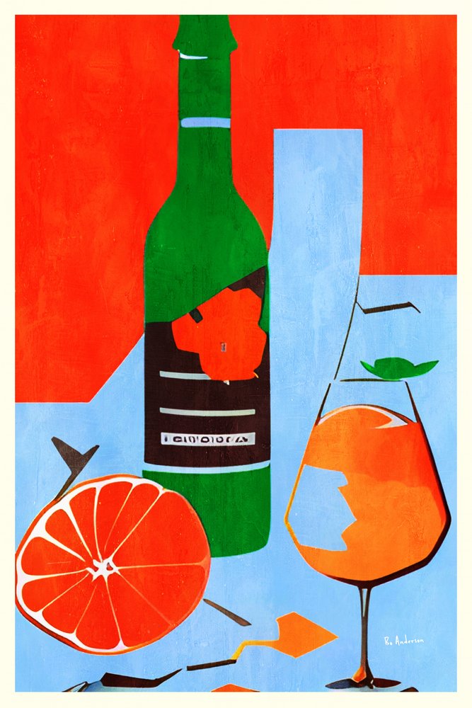 Stilleben i levende orange af Bo Anderson