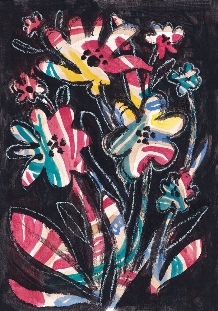 Farverige stribede blomster af Catalina Somolinos