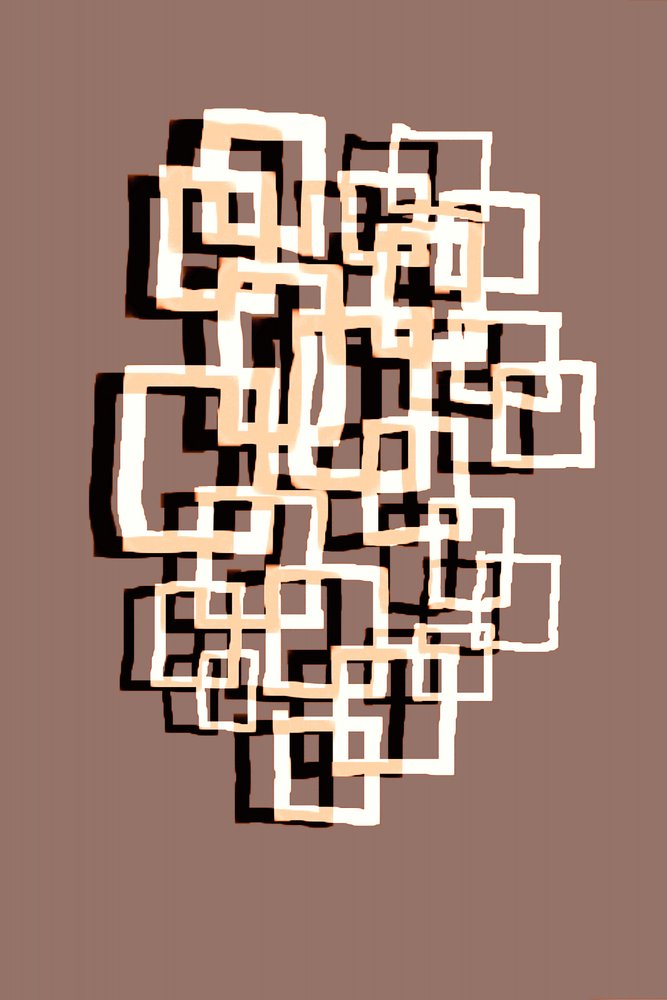 Overlappende geometriske firkanter af Christina Sillen