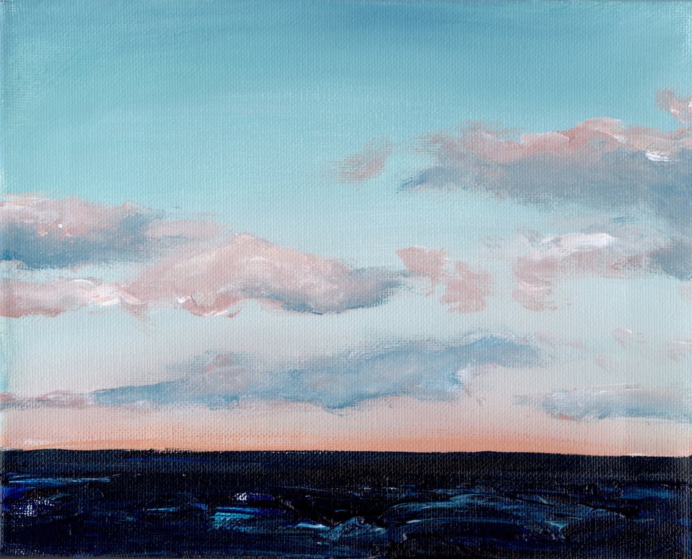 Pastelfarvet havhorisont af Christine Lindstrom
