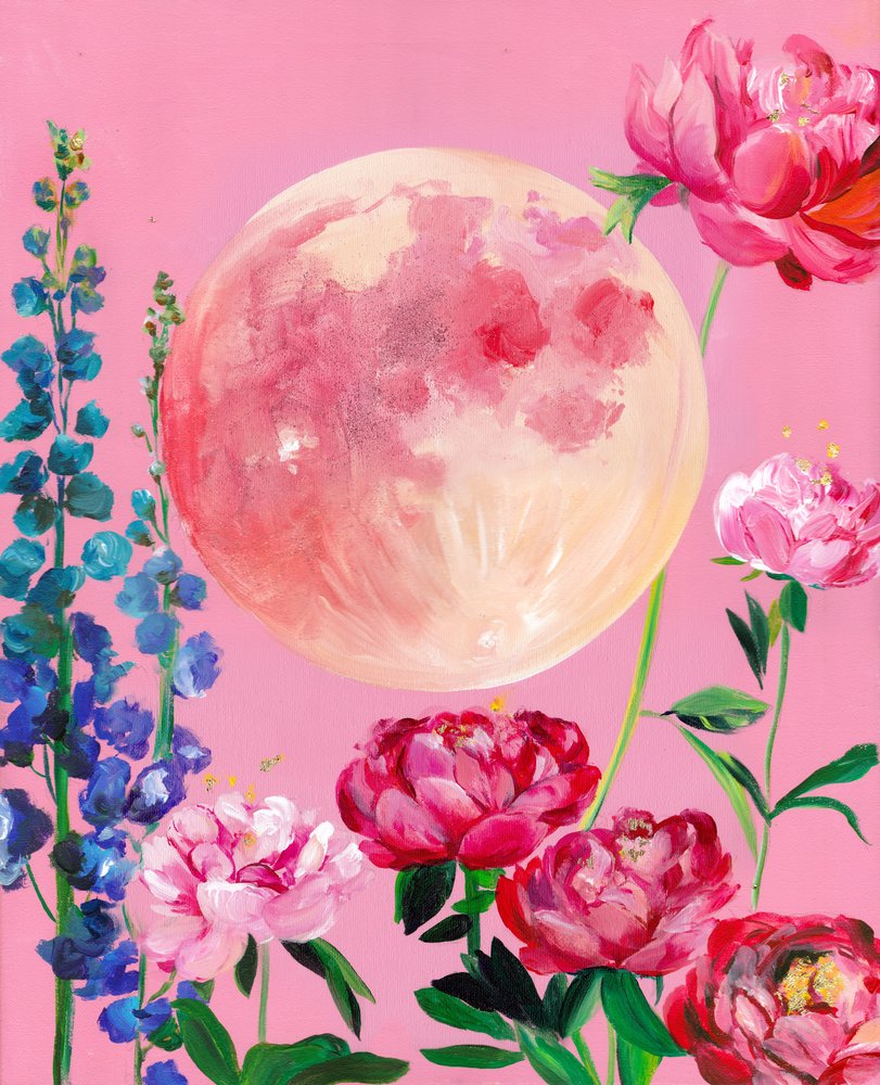 Pink Moon Garden af Christine Lindstrom