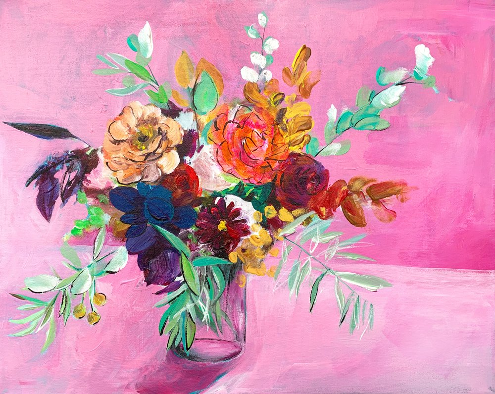 Farverig blomsterbuket af Christine Lindstrom