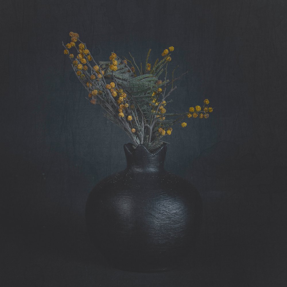 Mørkt blomsterstilleben af Cicek Kiral