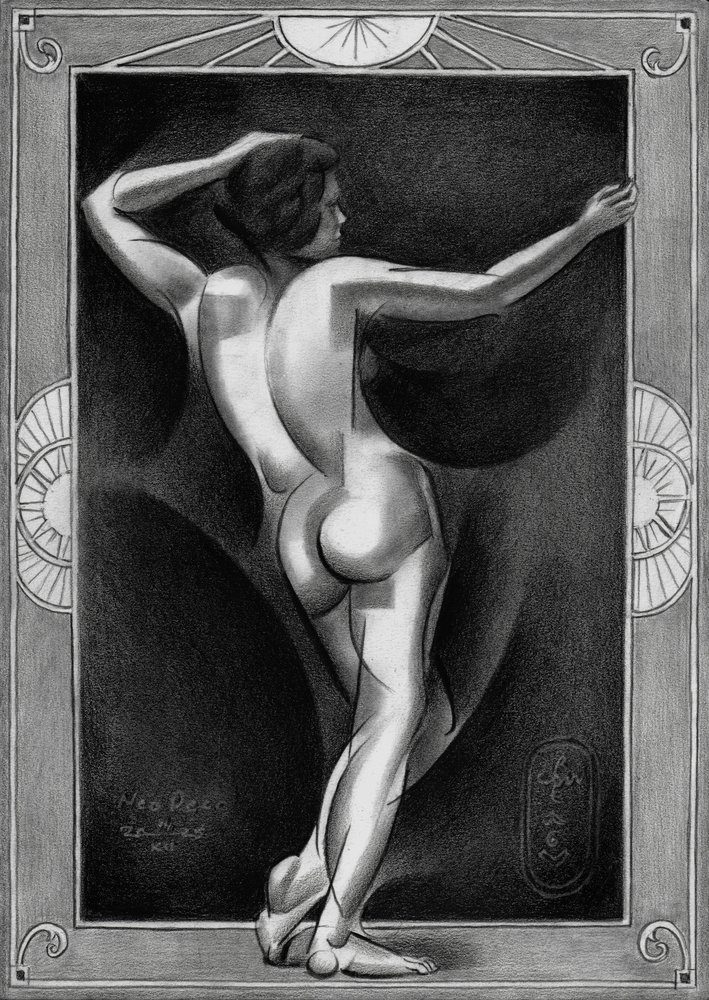 Art deco-nøgenfigur af Corné Akkers
