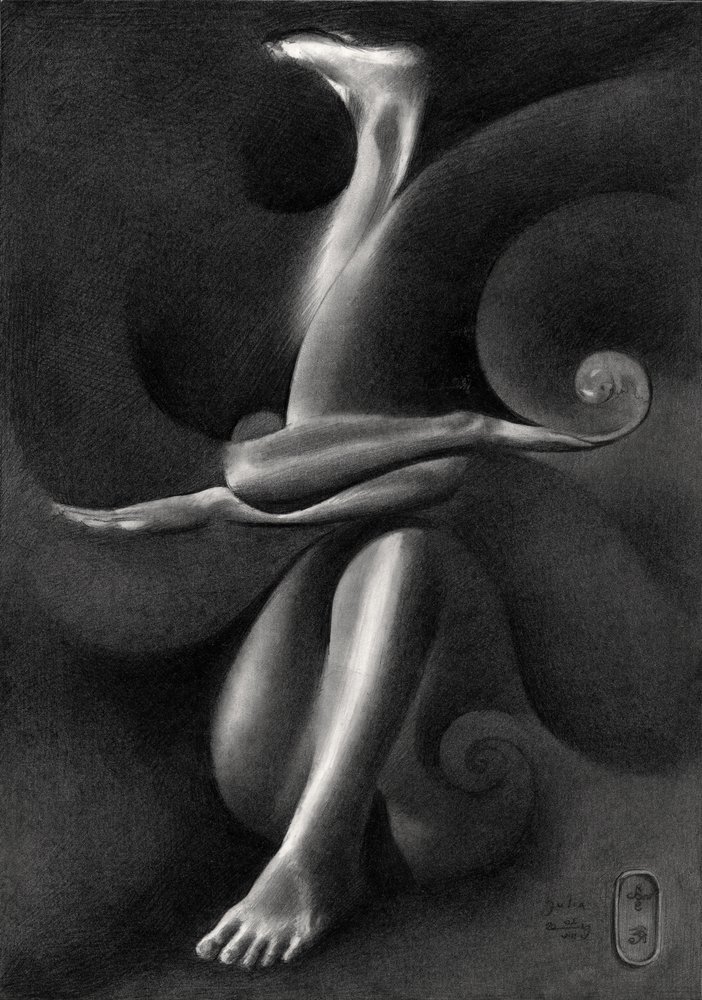 Elegant surrealistisk figur af Corné Akkers