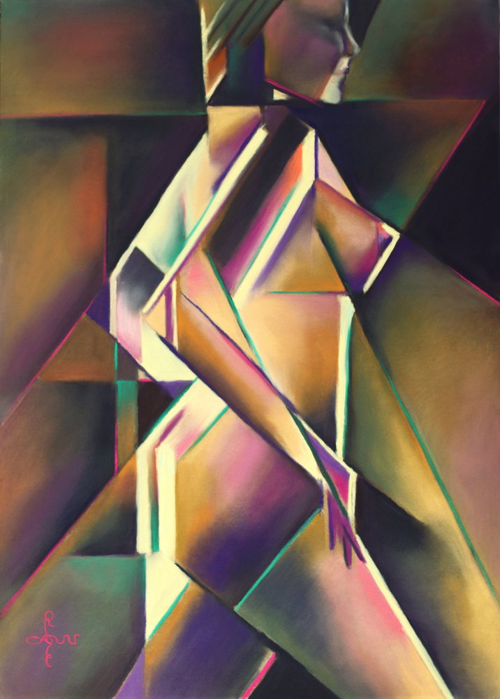 Geometrisk kvinde i bevægelse af Corné Akkers