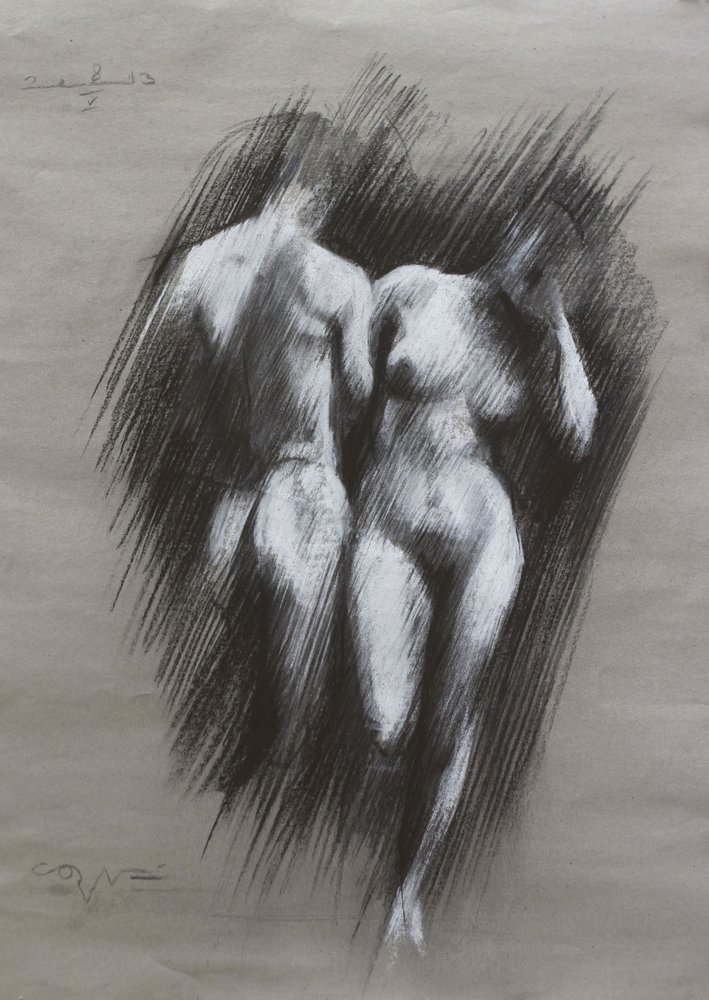 Sensuel skitse af et par af Corné Akkers