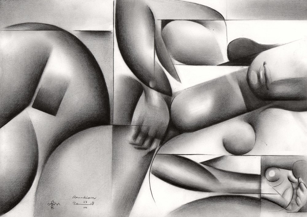 Sensuel geometrisk figur af Corné Akkers