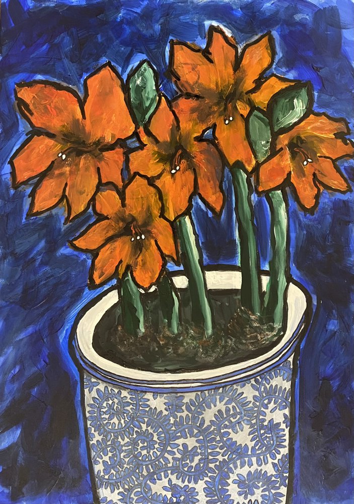 Levende orange blomster af Dale Hefer & Family