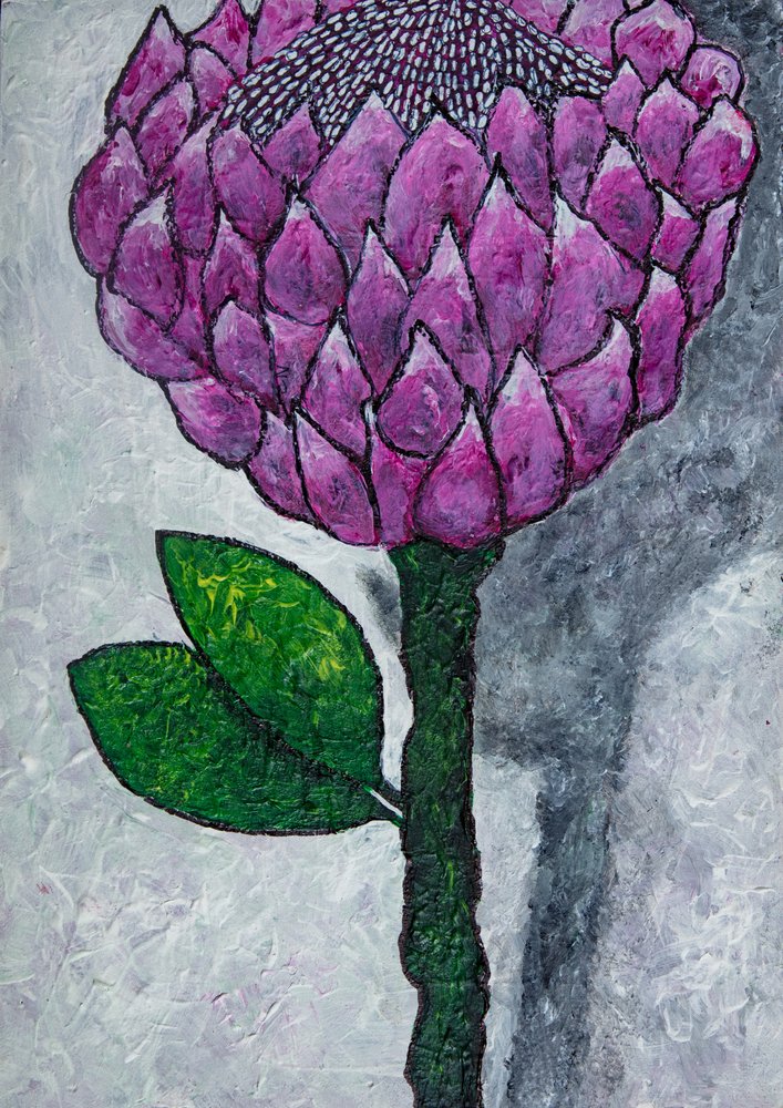 Levende lilla blomst af Dale Hefer & Family