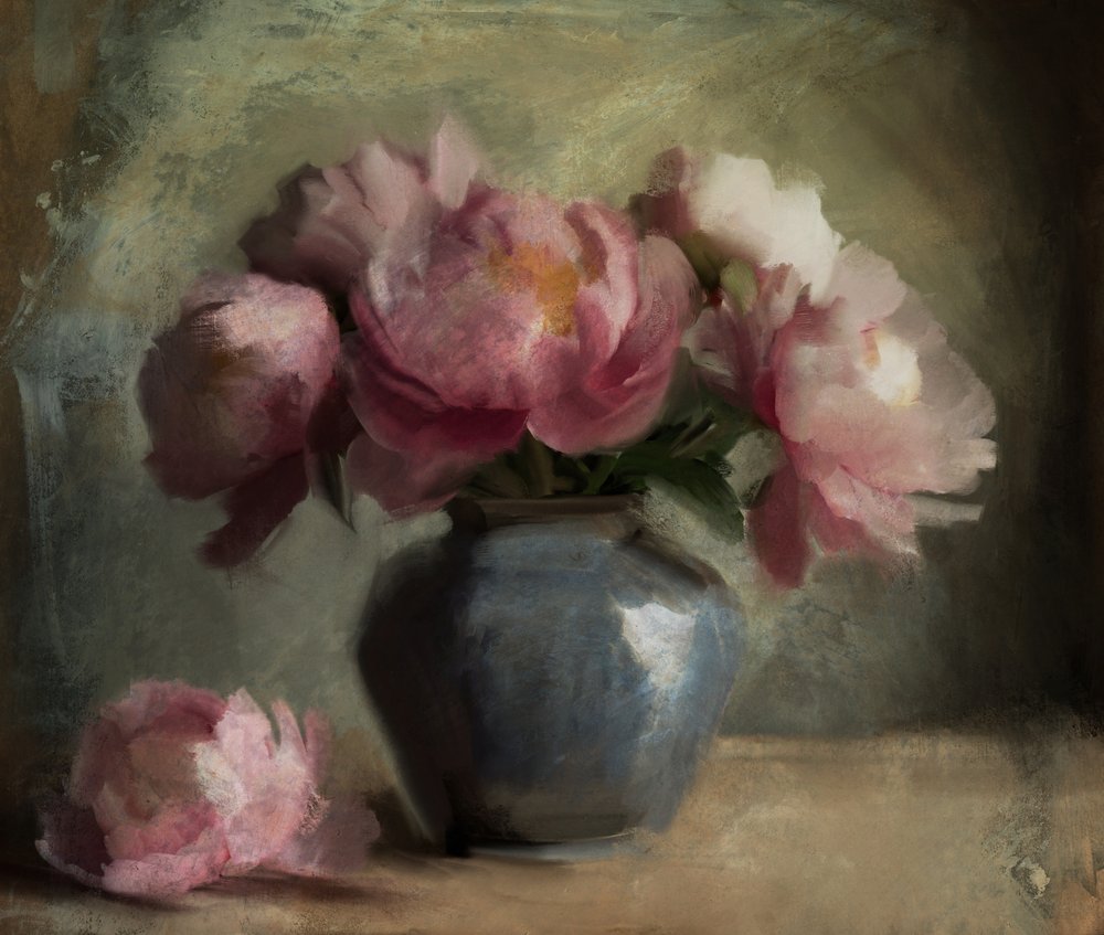 Rosa pæoner af Dan Hobday