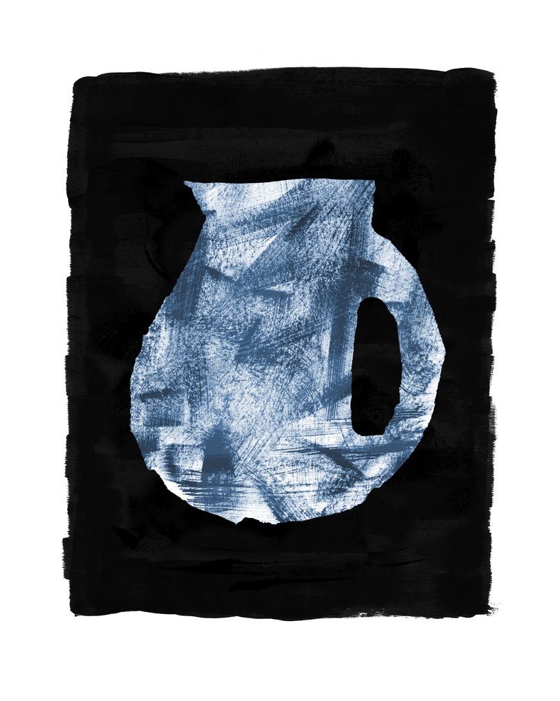 Stilleben med indigo-kande af Danushka Abeygoda