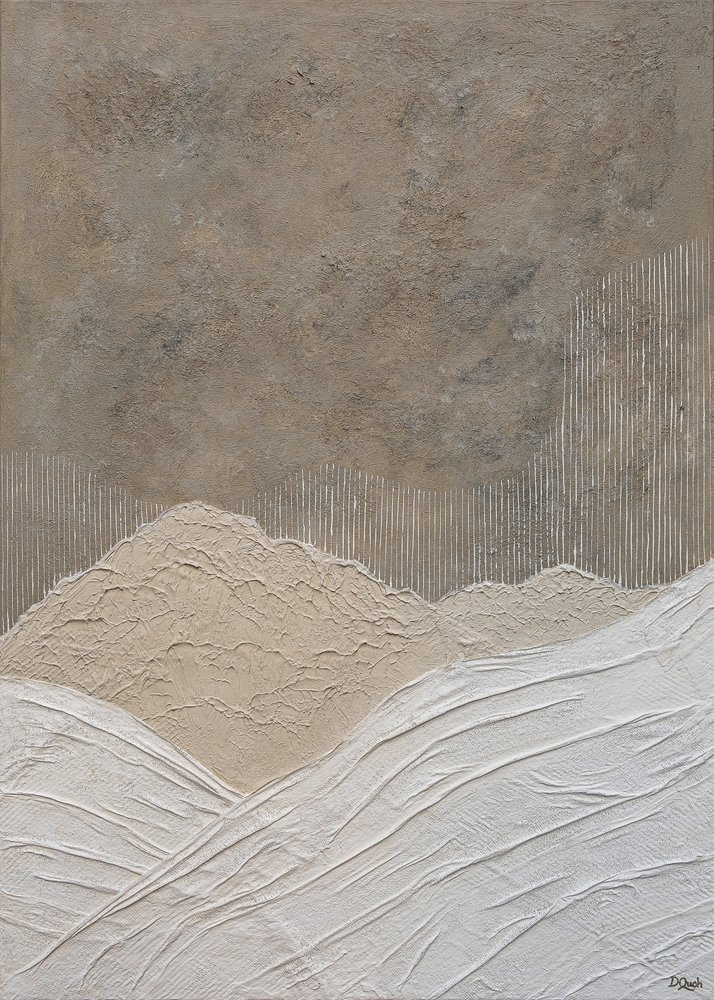 Et bjerglandskab med varieret relief af Denise Quah