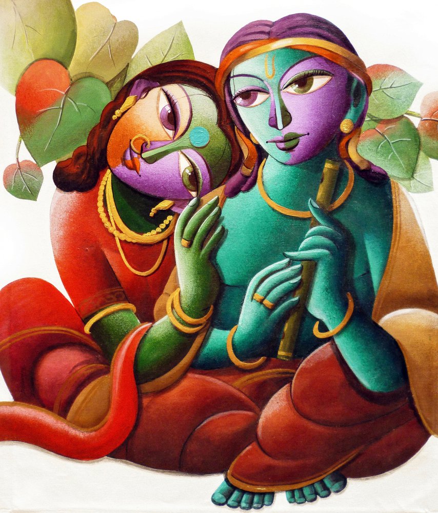 Krishna og Radha – den guddommelige kærlighed af Dhananjoy Mukherjee
