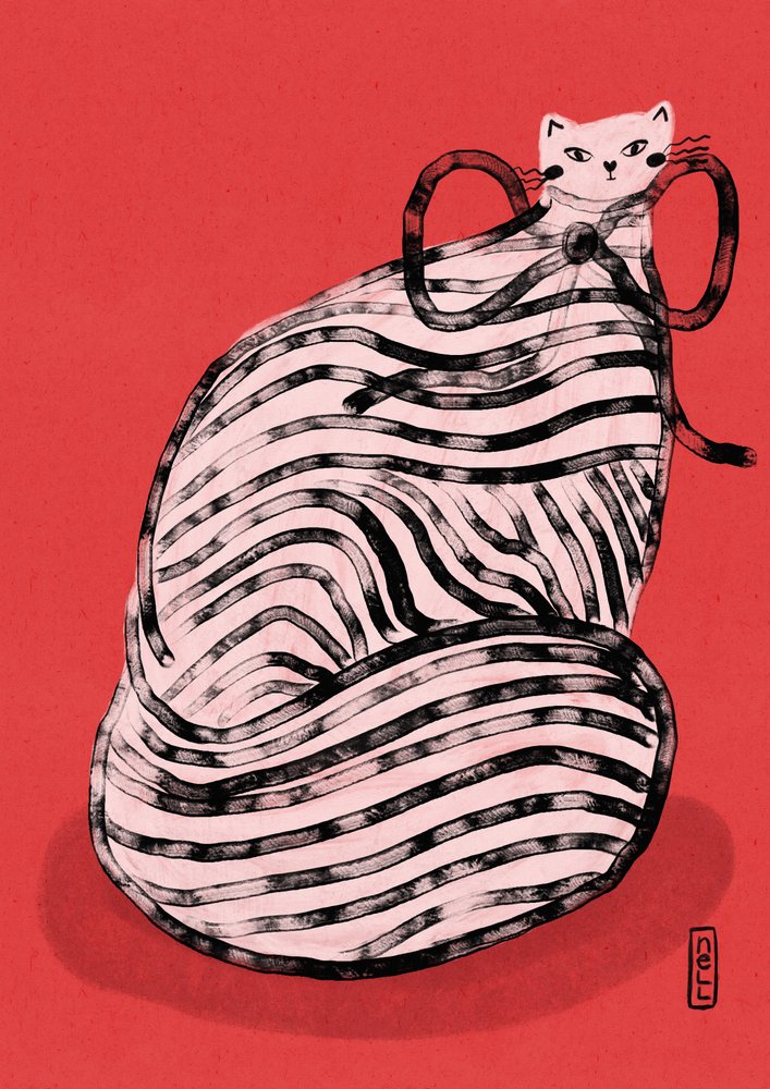 Den finurlige rødstribede kat af Dirkie Nell