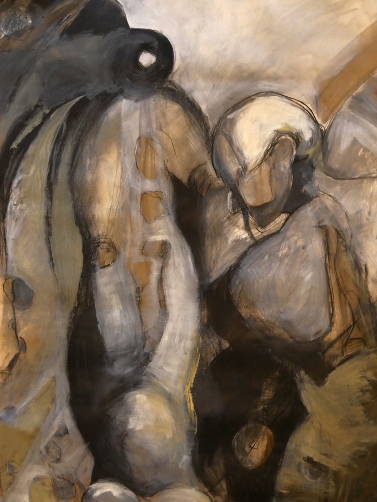 Abstrakte figurer omfavner hinanden af Doris Schmitz