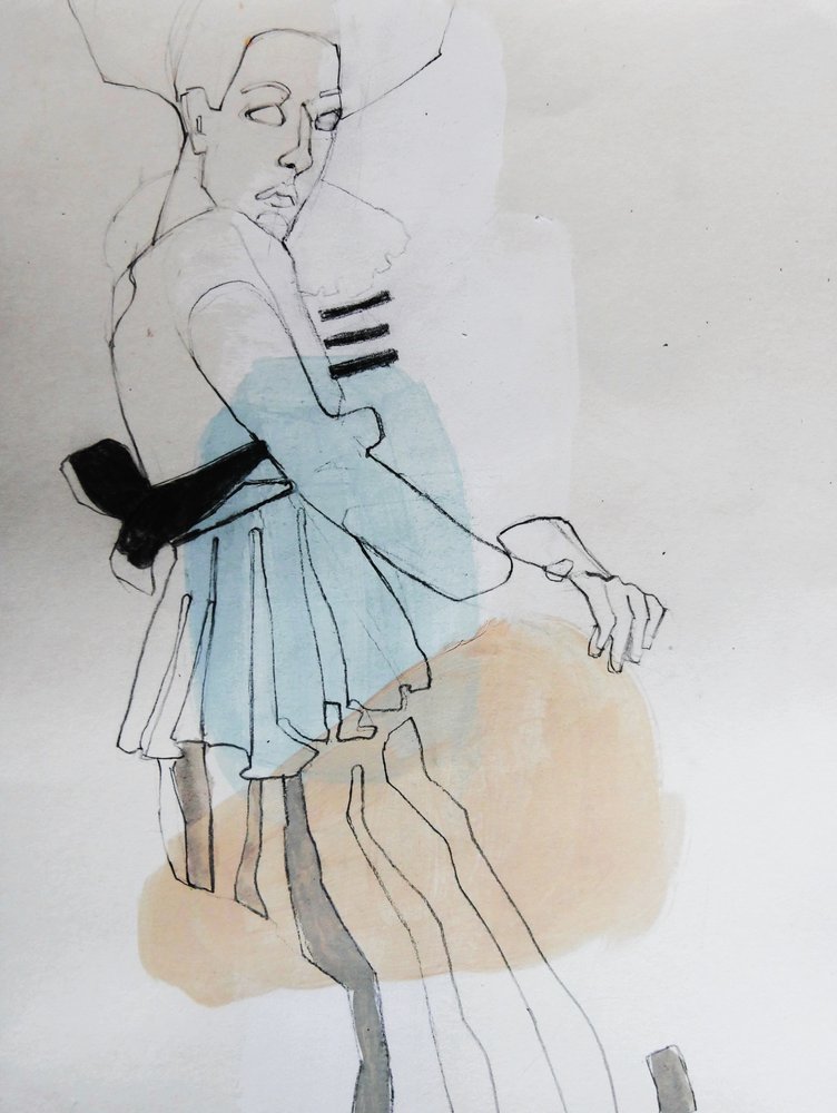 Elegant modetegning af Doris Schmitz