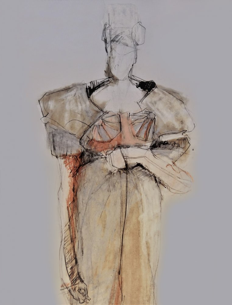 Elegant modetegning af Doris Schmitz