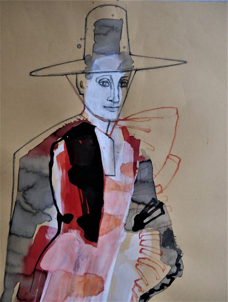 Elegant figur med hat af Doris Schmitz
