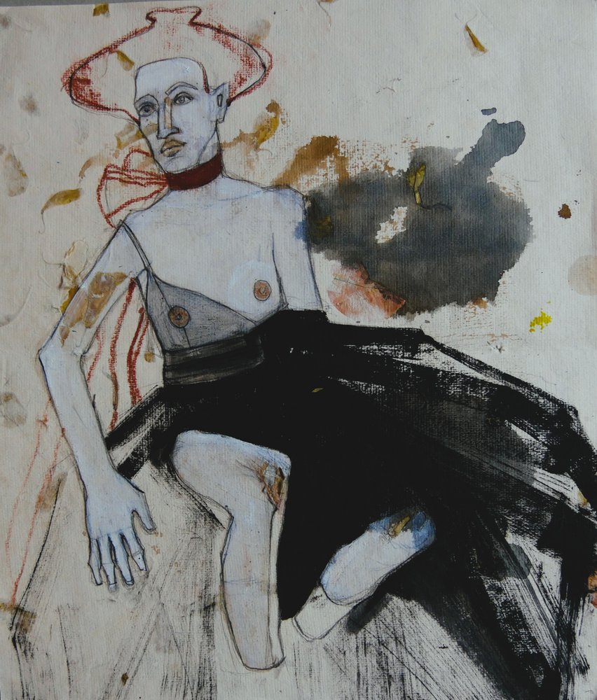 Udtryksfuld figur med hat af Doris Schmitz