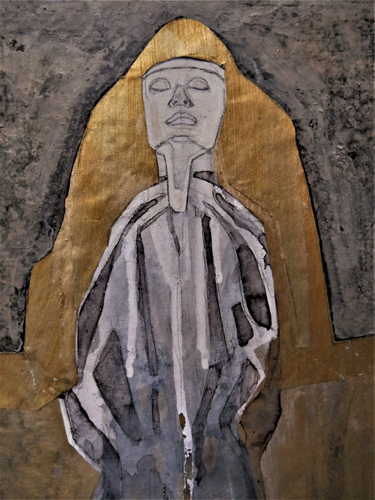Gylden meditationsfigur af Doris Schmitz