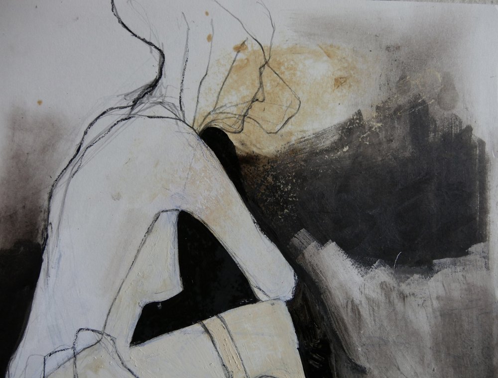 Studie af en eftertænksom figur af Doris Schmitz