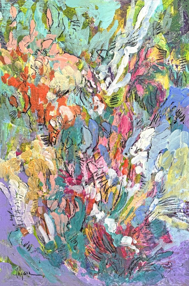 Farverige abstrakte blomster af Dorothy Fagan