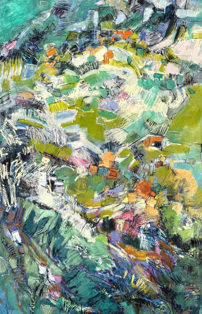 Livlig bjergby af Dorothy Fagan