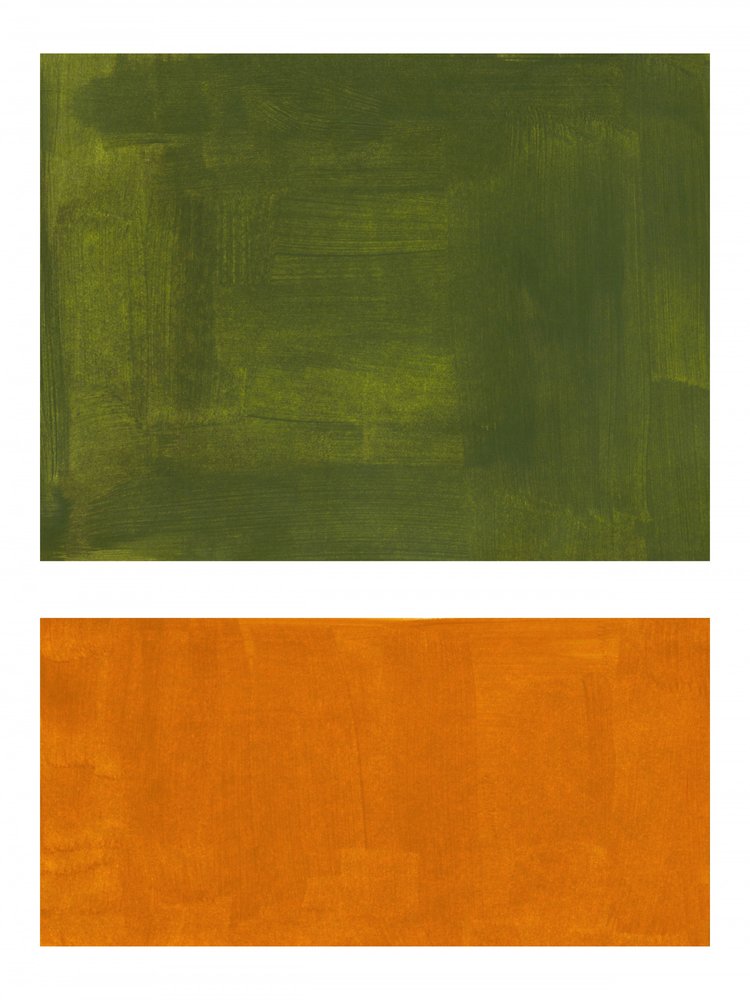 Abstrakt grøn-orange af Ejaaz Haniff