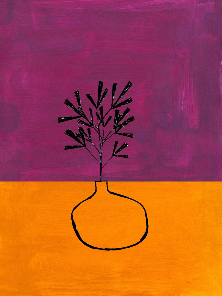 Lilla-orange plantevase af Ejaaz Haniff