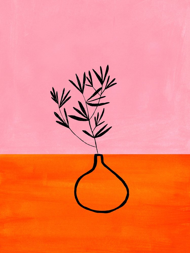 Plante i levende lyserød-orange farver af Ejaaz Haniff
