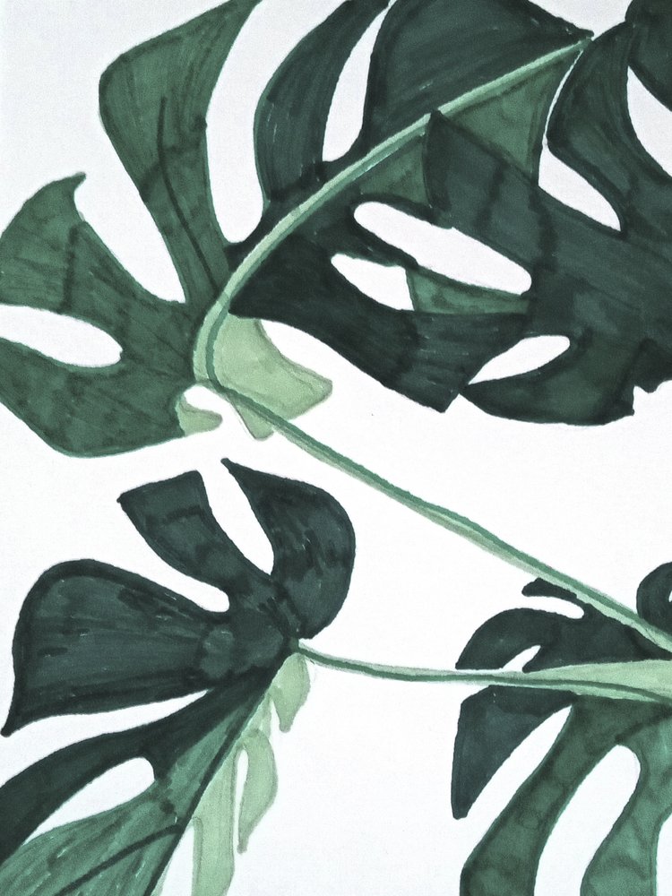 Abstrakt grøn Monstera af Elizabeth C