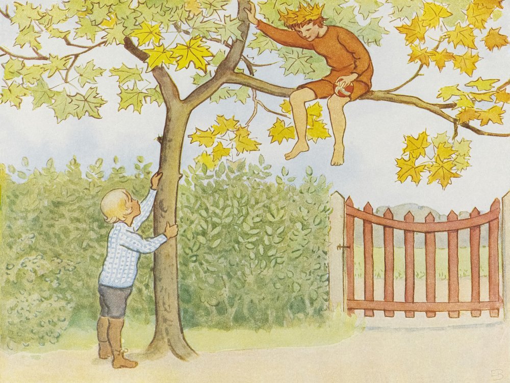 Lasse den Lille i haven 1923 001 af Elsa Beskow