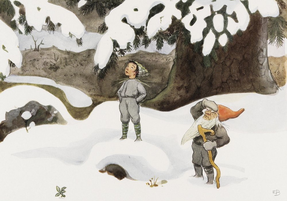 Solægget Vinter af Elsa Beskow