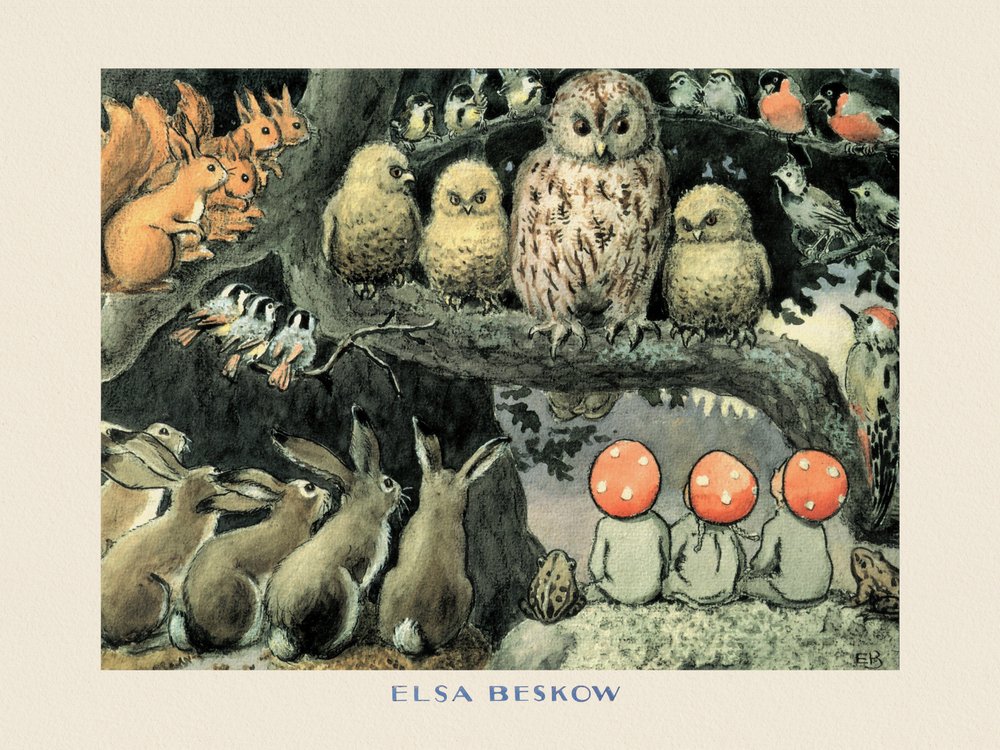 Nissebørnene  - Skovdyrene Boarder af Elsa Beskow