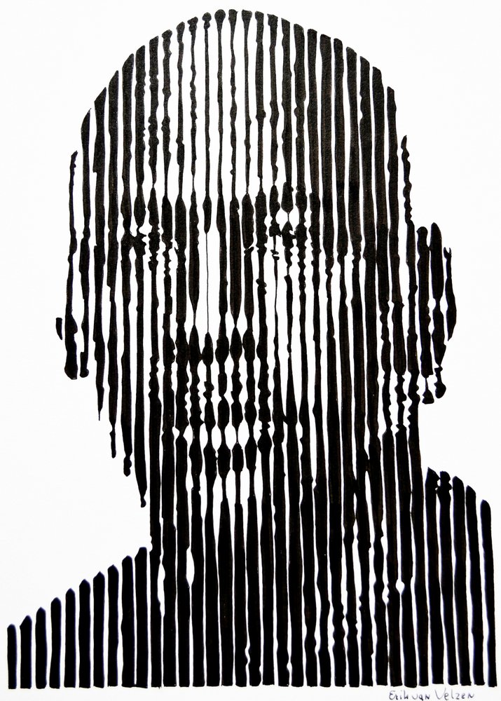 Abstrakt linjeansigt af Erik Van Velzen