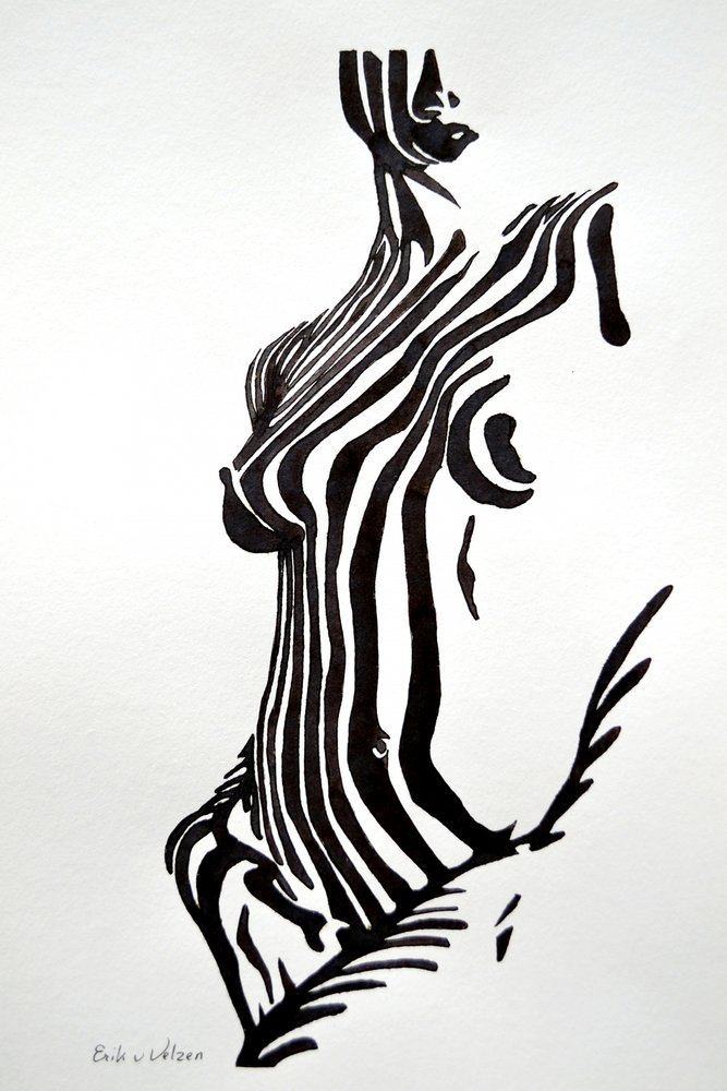 Zebrastribet nude af Erik Van Velzen