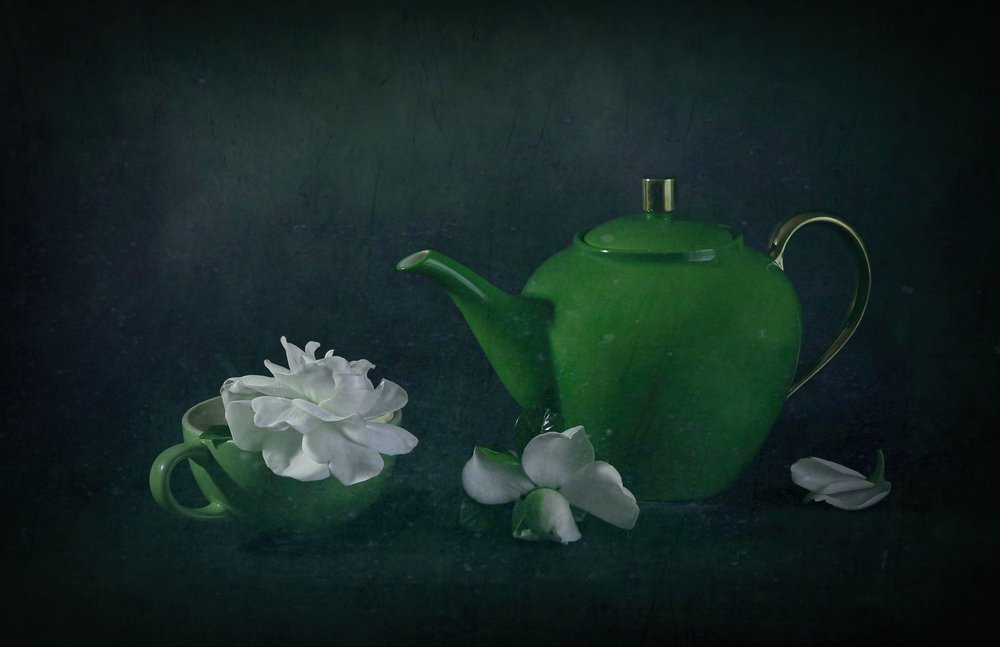 Grøn tekande Gardenia af Fangping Zhou