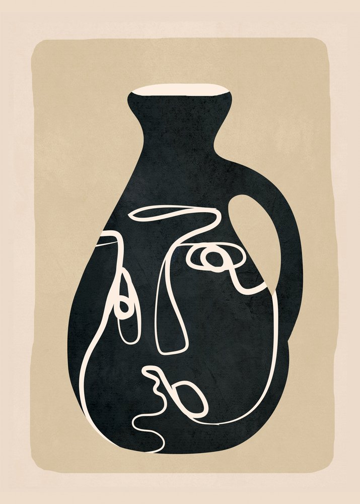 Abstract Face Vase af Flow Line